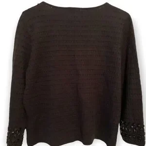 Ruby Rd. | Sweaters | Ruby Rdblack Basket Weavebead Embellished 34 ...